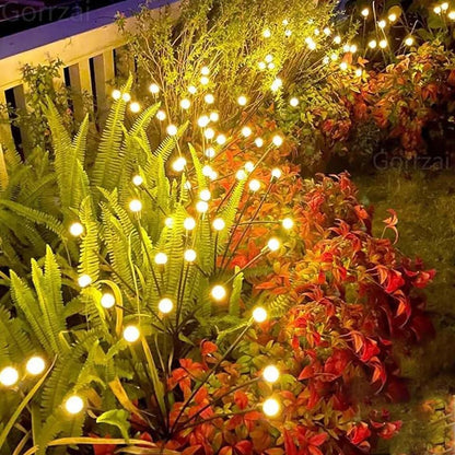 Solar lights on flexible rods
