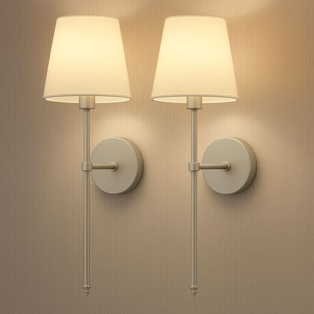 Battery-powered wall lamps with RGB shades, set of 2 pcs.