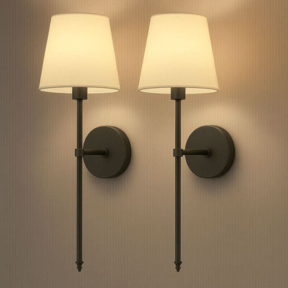 Battery-powered wall lamps with RGB shades, set of 2 pcs.