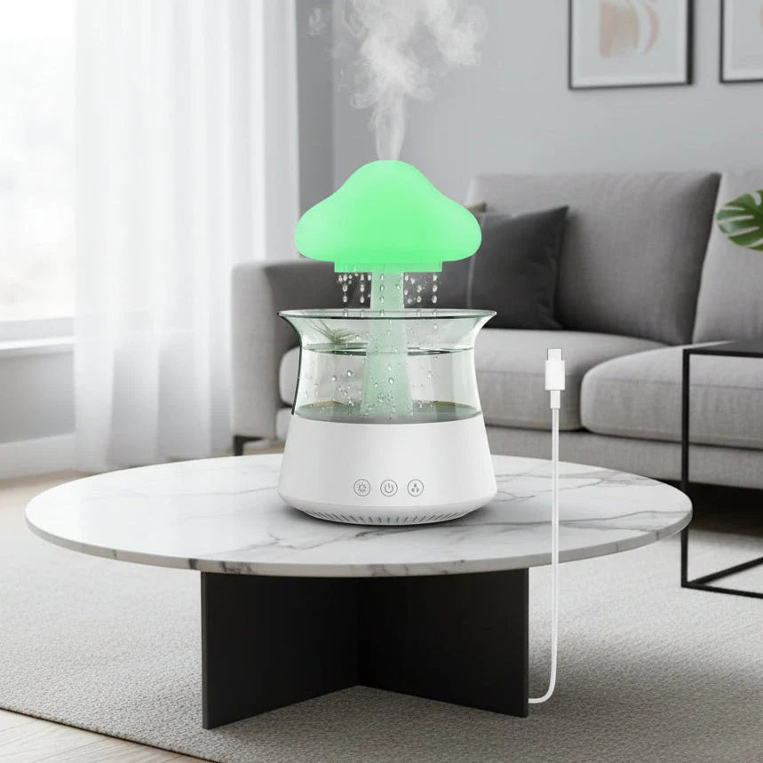 Cloud humidifier with LED diffuser