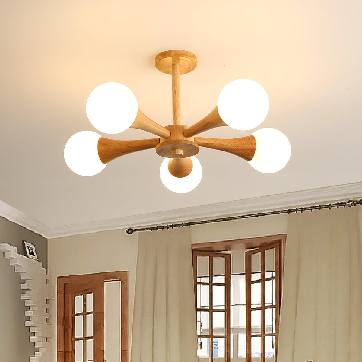 Lustre en bois pour le salon
