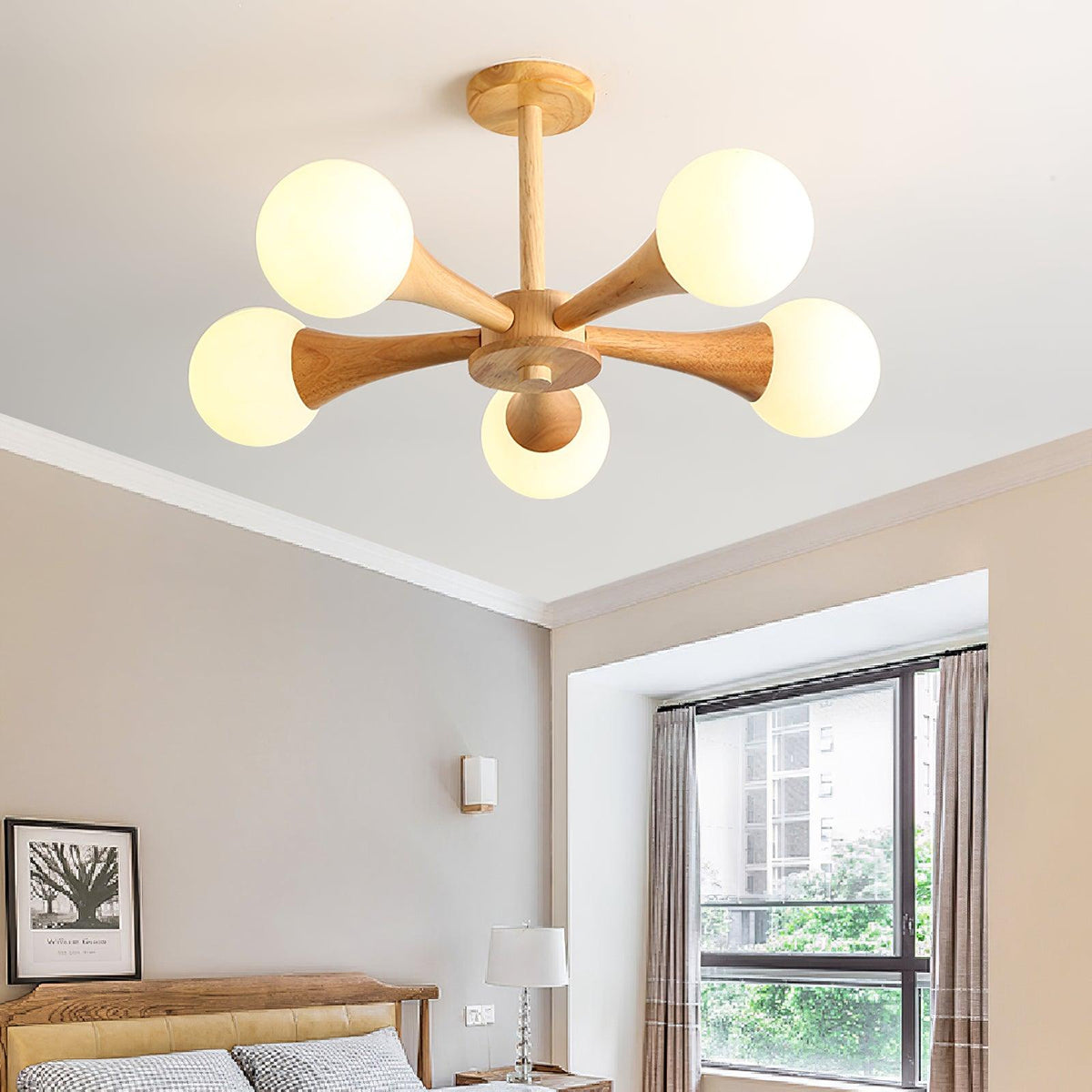 Lustre en bois pour le salon