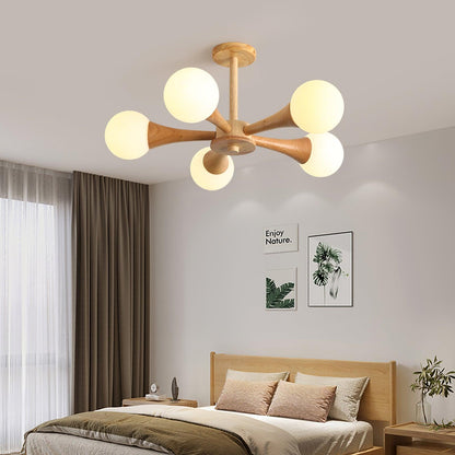 Lustre en bois pour le salon