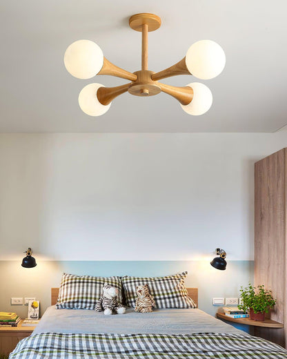 Lustre en bois pour le salon
