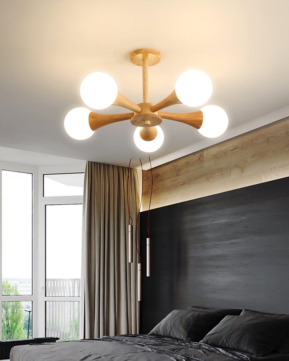 Lustre en bois pour le salon