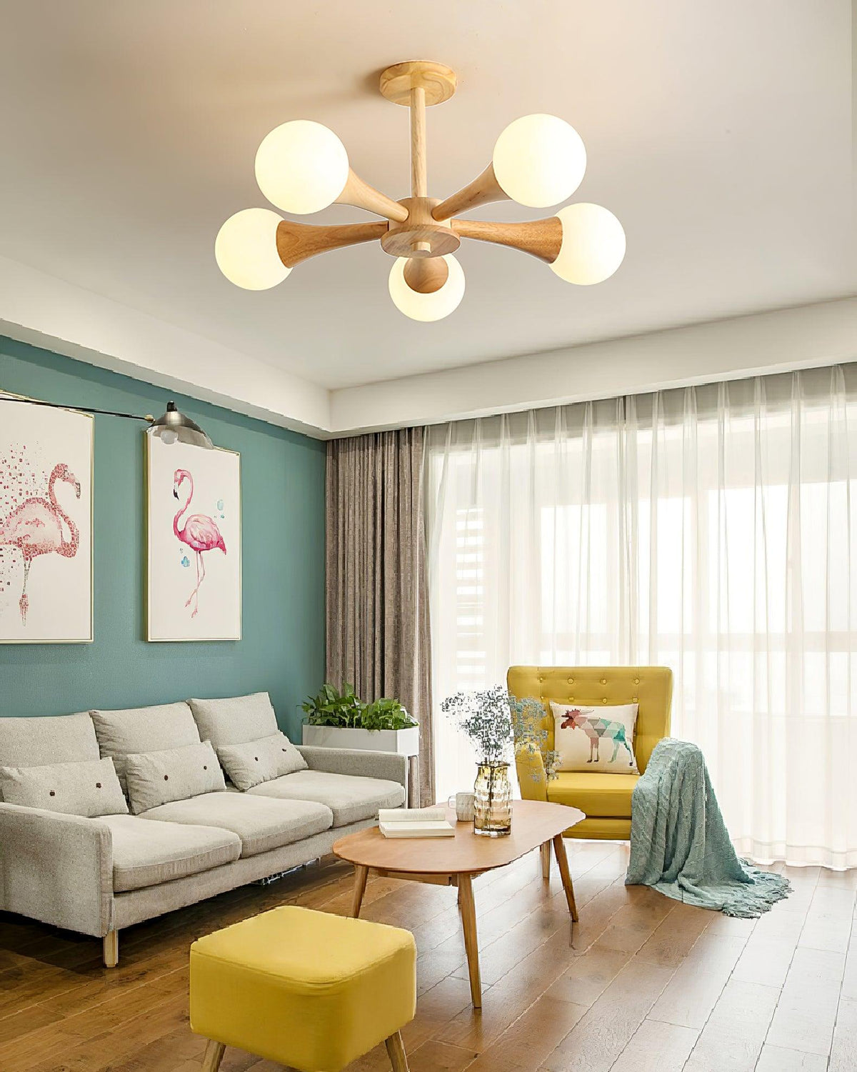 Lustre en bois pour le salon