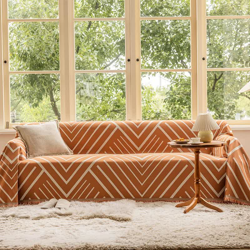 Diamond-pattern sofa cover