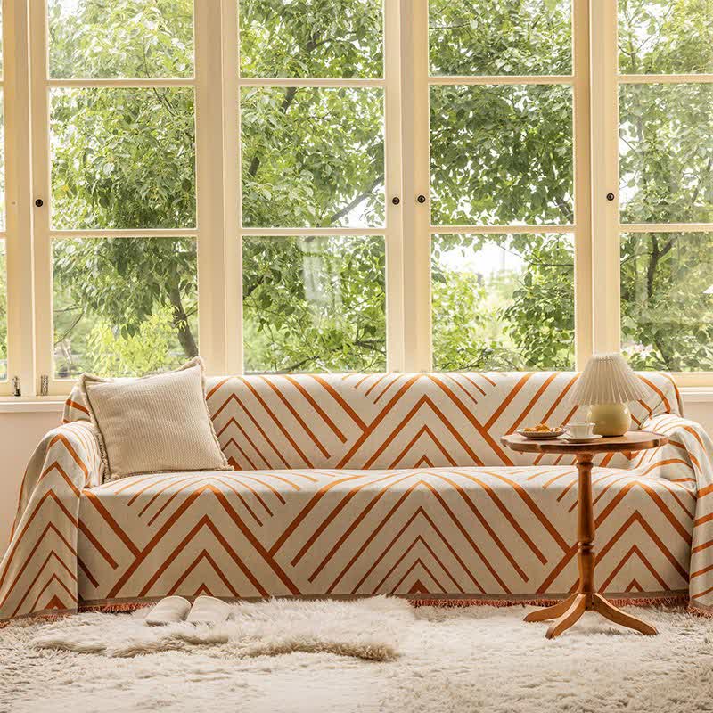 Diamond-pattern sofa cover