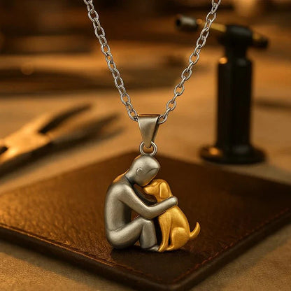 Paw and heart necklace