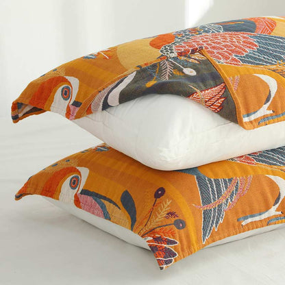 Pillow towels with a bird design, 2 pcs.