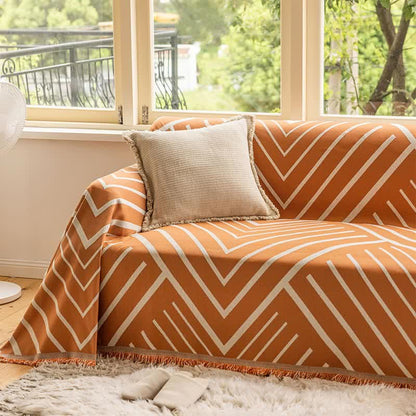 Diamond-pattern sofa cover