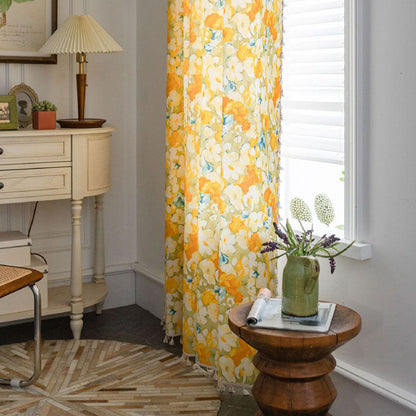 Linen semi-blackout curtain