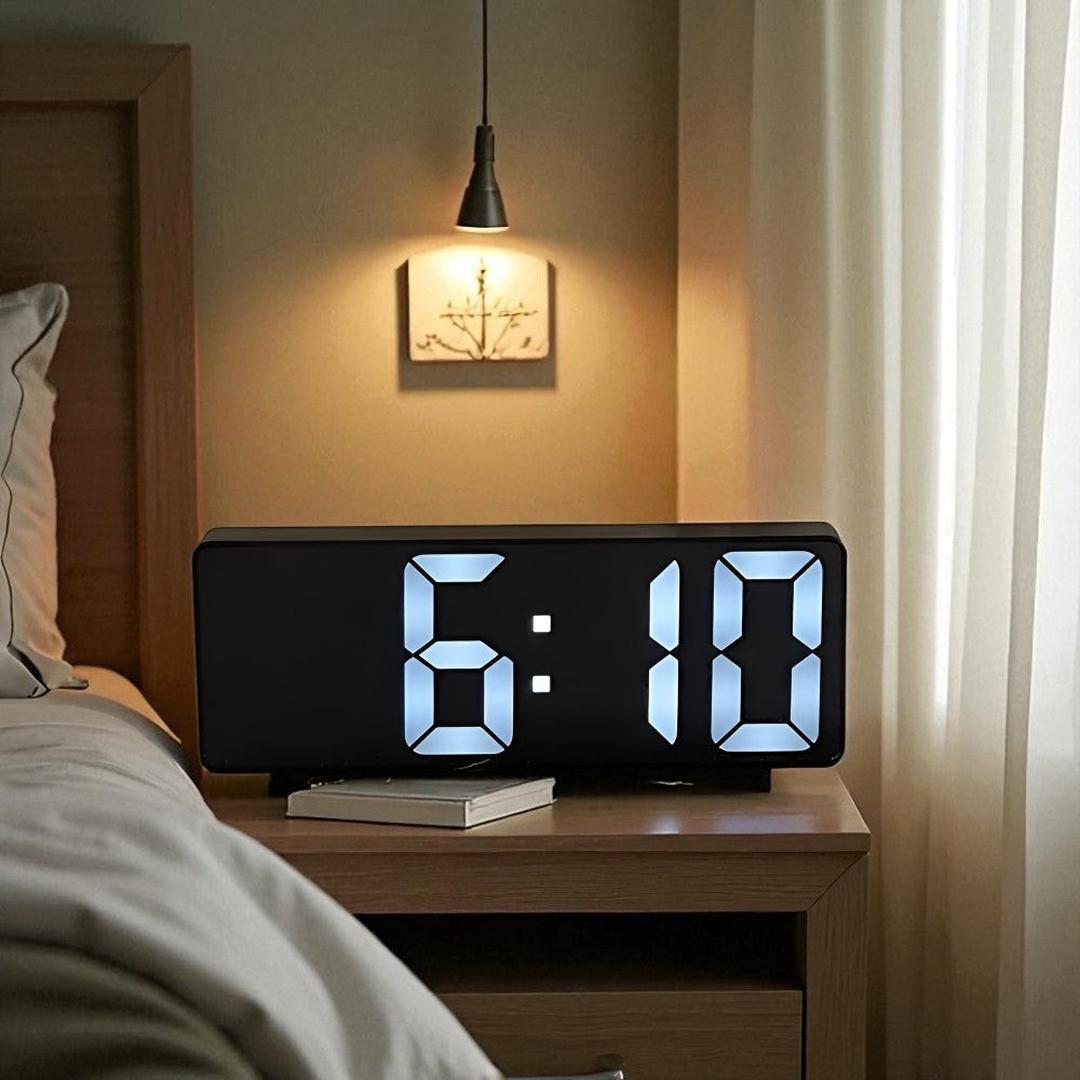 Mirror LED alarm clock