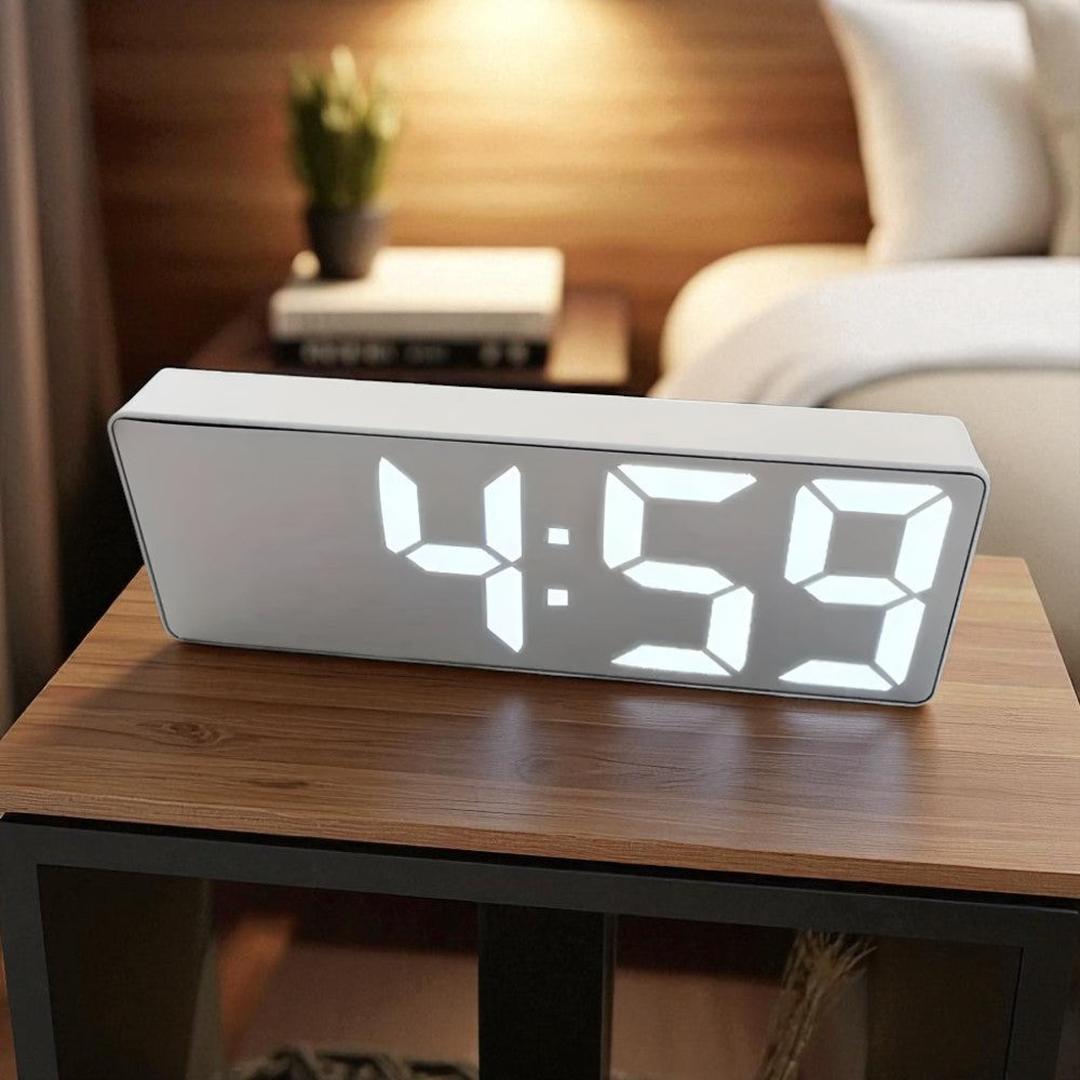 Mirror LED alarm clock