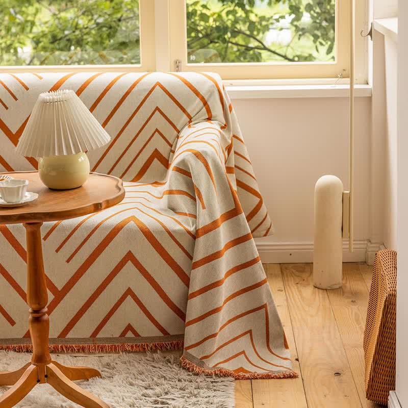 Diamond-pattern sofa cover