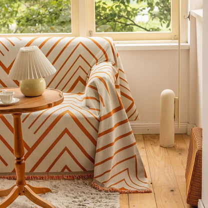 Diamond-pattern sofa cover