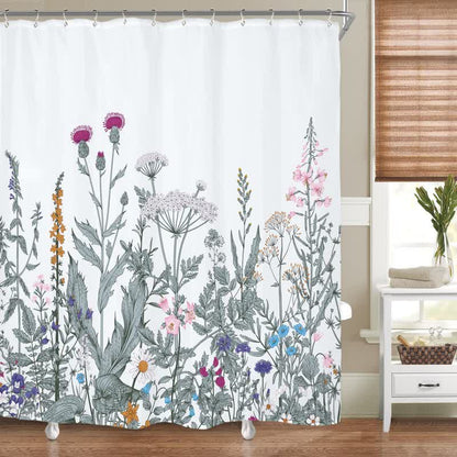 Rideau de douche à motif décoratif