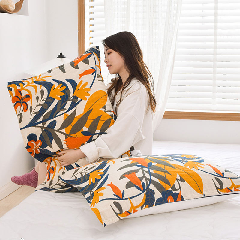 Floral pillow towel