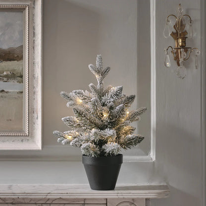 Sapin de Noël enneigé à LED 45 cm