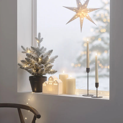 Sapin de Noël enneigé à LED 45 cm