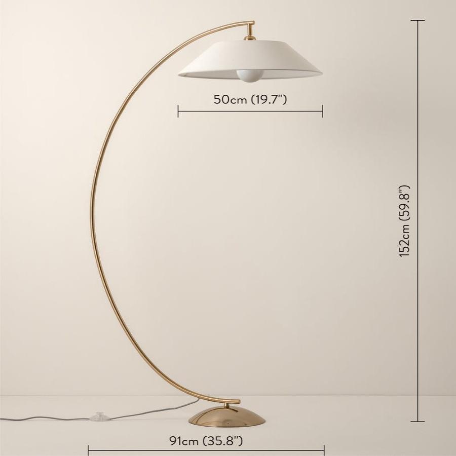 Stojací lampa s látkovým stínidlem