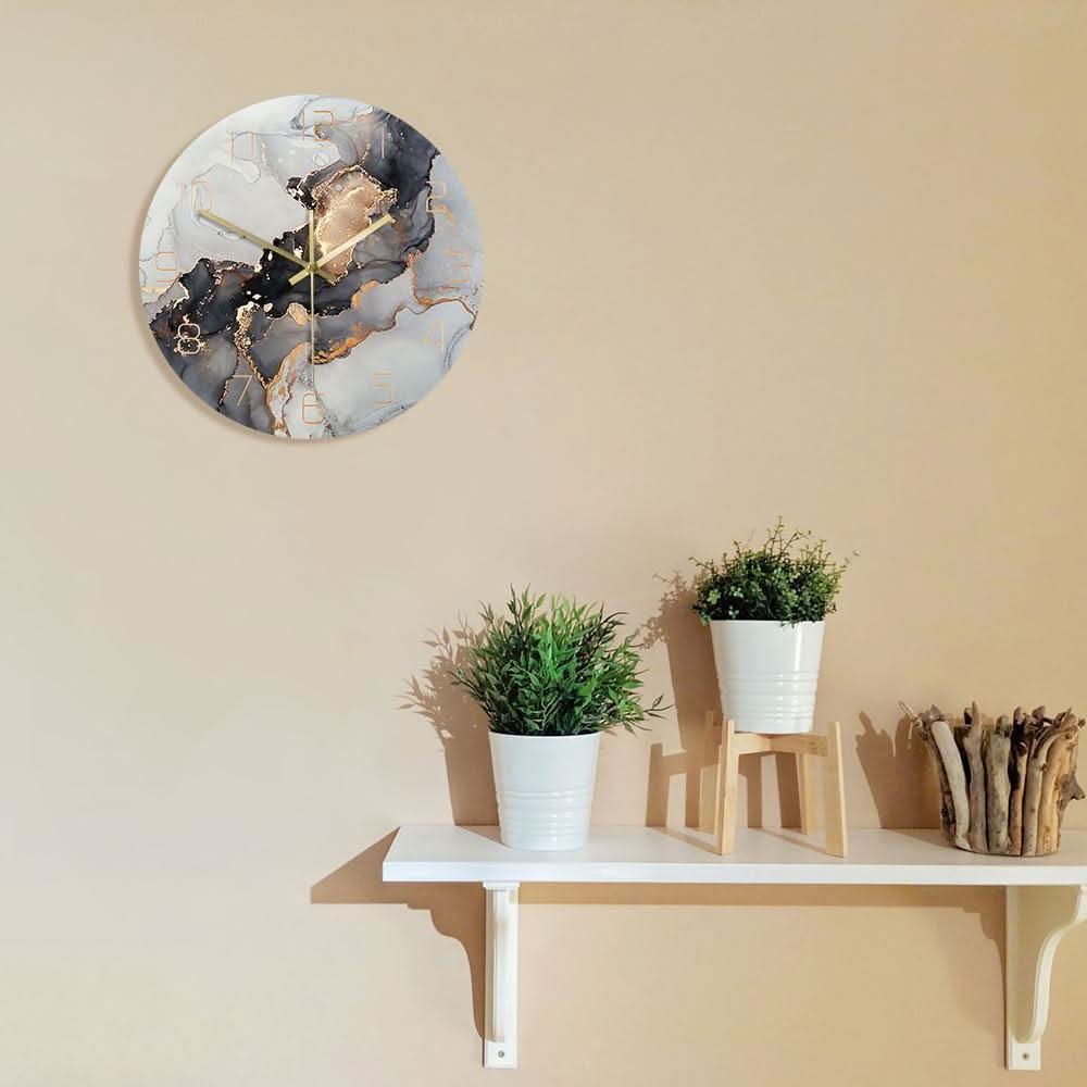 Wall clock with a spiral pattern