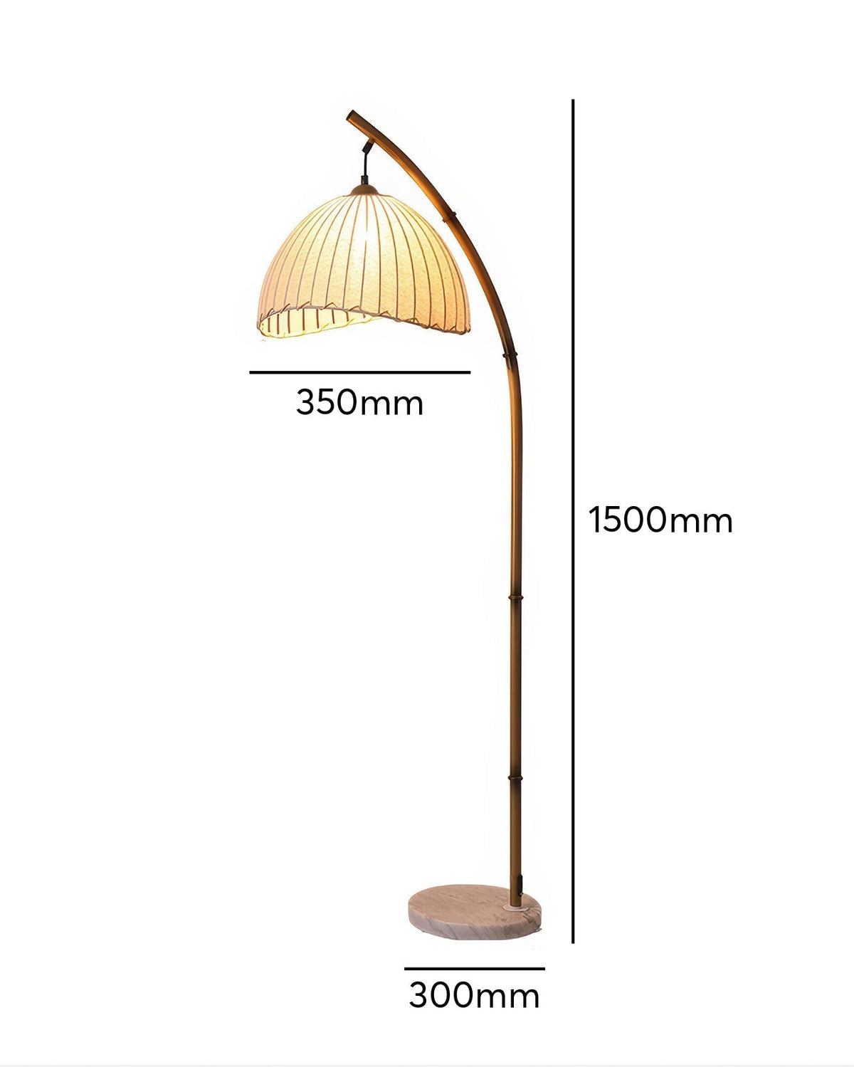 Stojací lampa s látkovým stínidlem