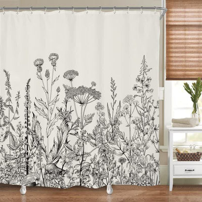 Rideau de douche à motif décoratif