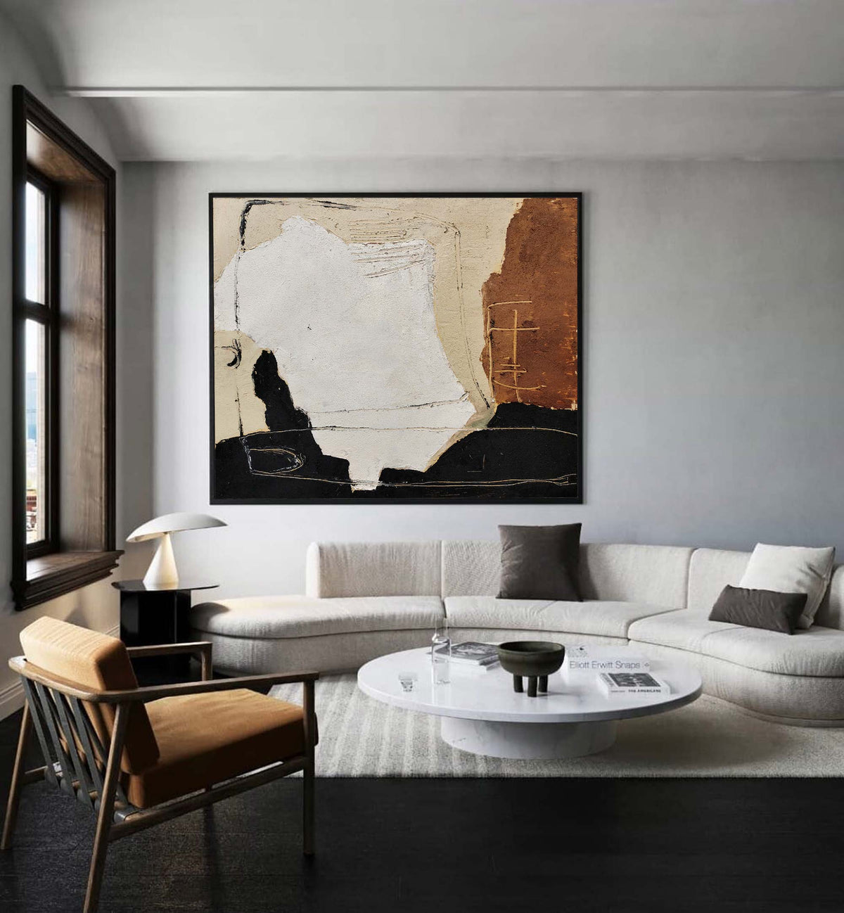 Abstract painting in earthy tones