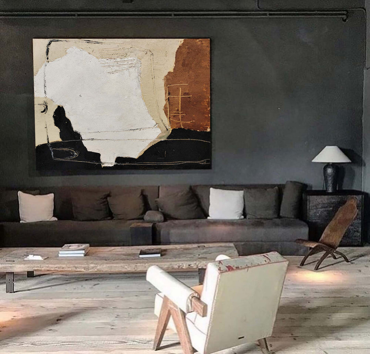 Abstract painting in earthy tones