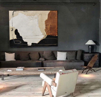 Abstract painting in earthy tones