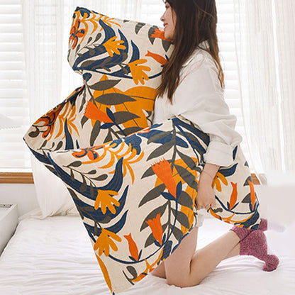 Floral pillow towel