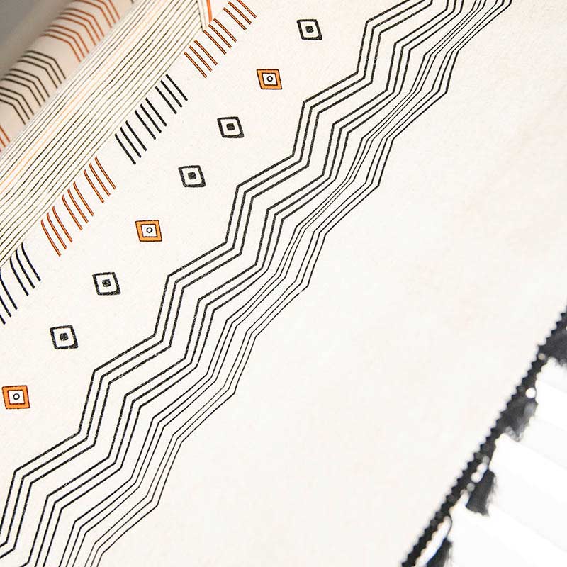 Semi-blackout boho curtain with tassels