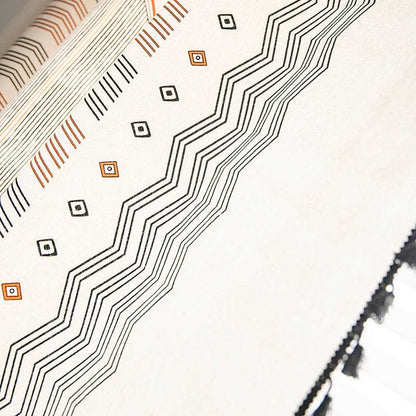 Semi-blackout boho curtain with tassels