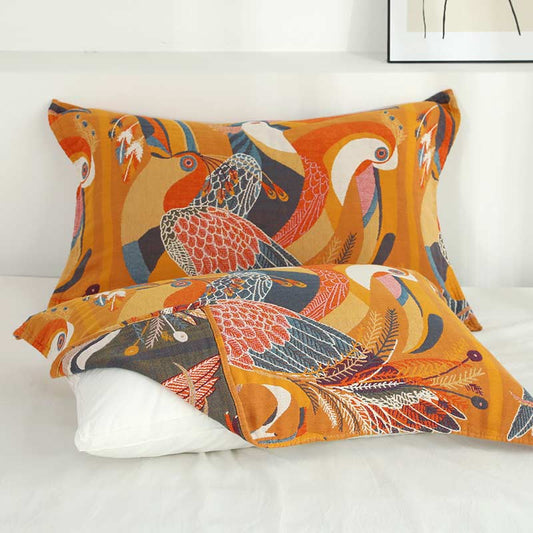 Pillow towels with a bird design, 2 pcs.