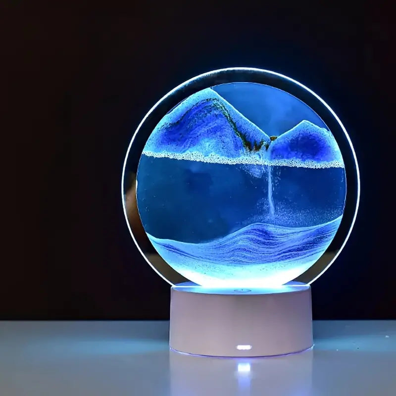 Table lamp with moving sand