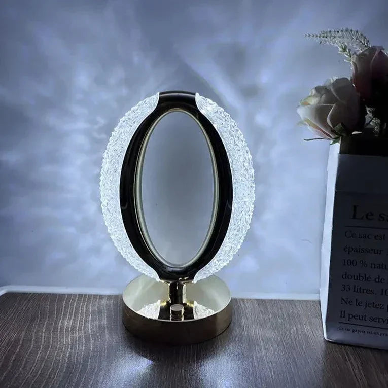 Lampe de table avec abat-jour ovale et port USB
