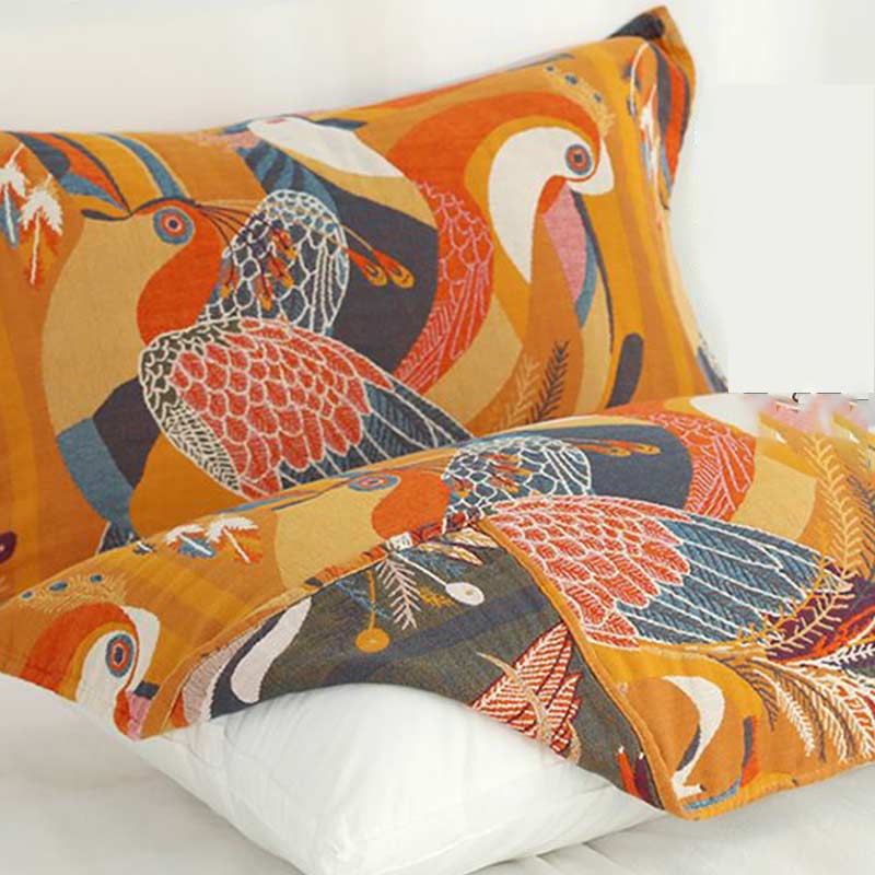 Pillow towels with a bird design, 2 pcs.