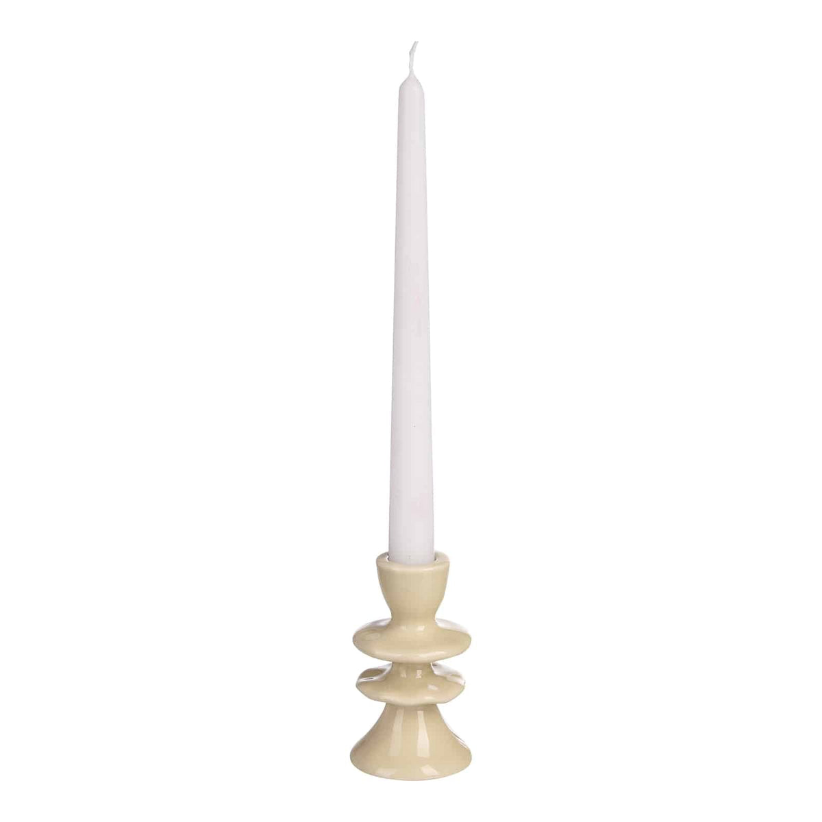 Ceramiczne świeczniki ryflowane (2 szt.)