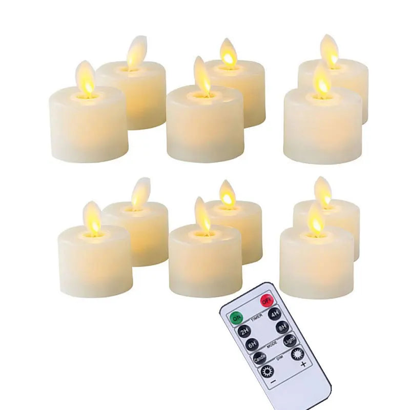 LED candles with a moving wick and remote control