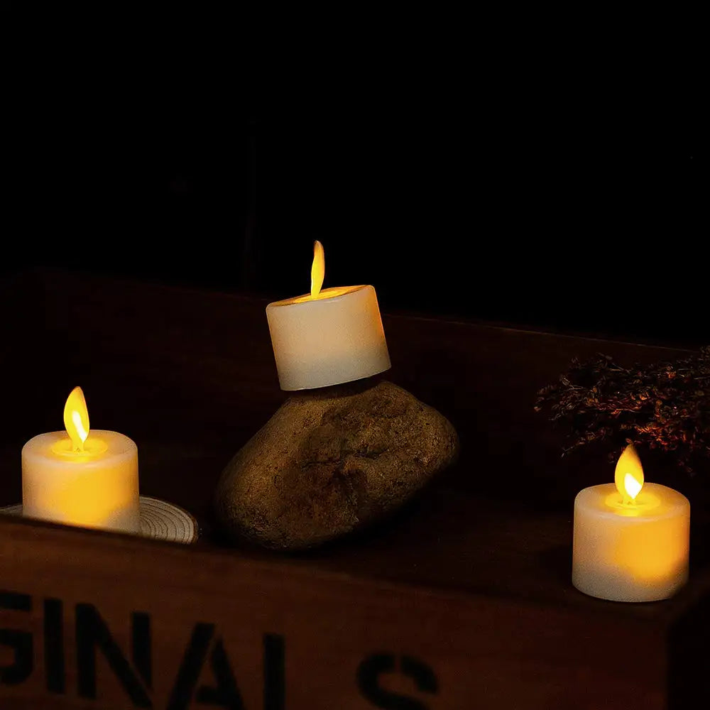 LED candles with a moving wick and remote control