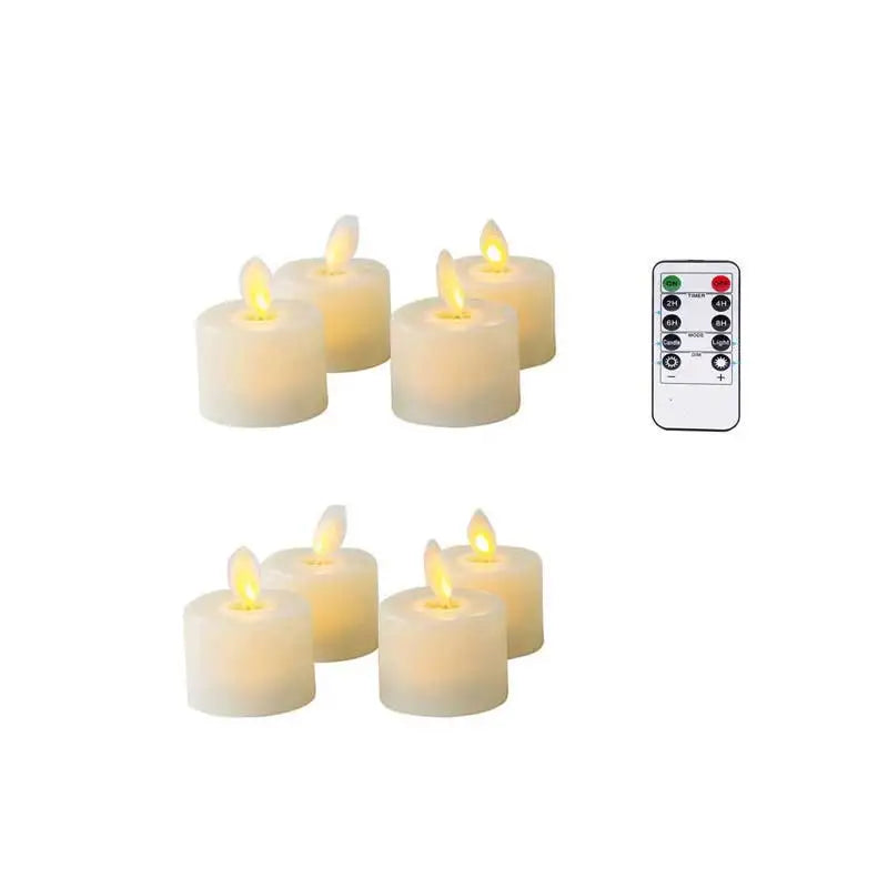 LED candles with a moving wick and remote control