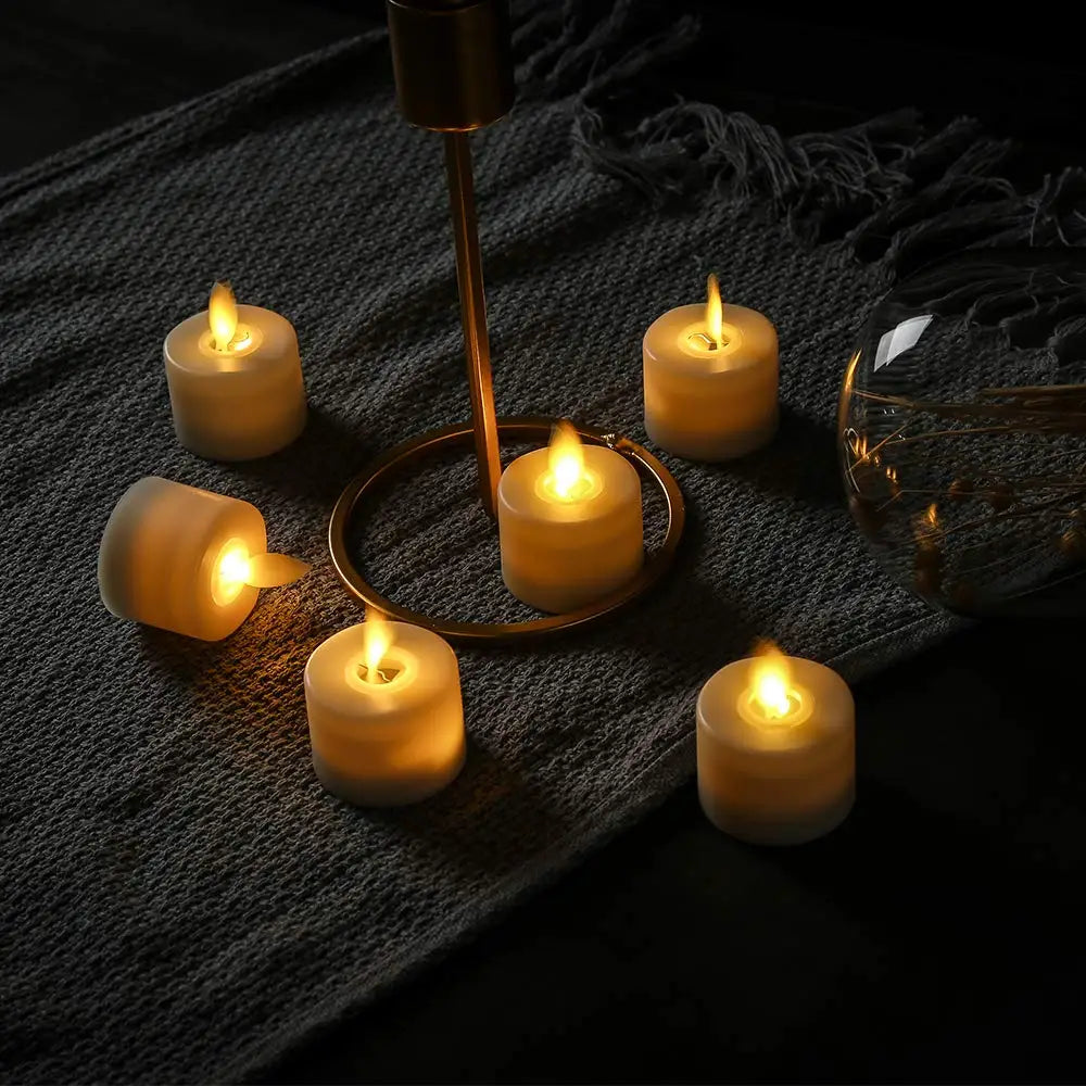 LED candles with a moving wick and remote control