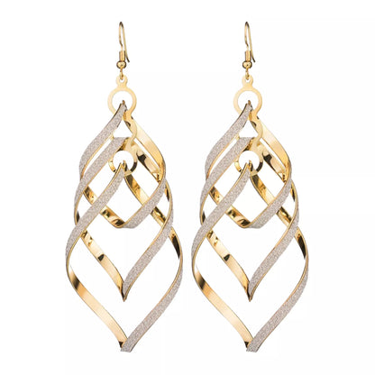 Spiral leaf motif earrings