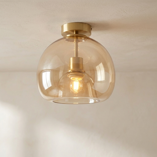 Plafonnier LED boule en verre