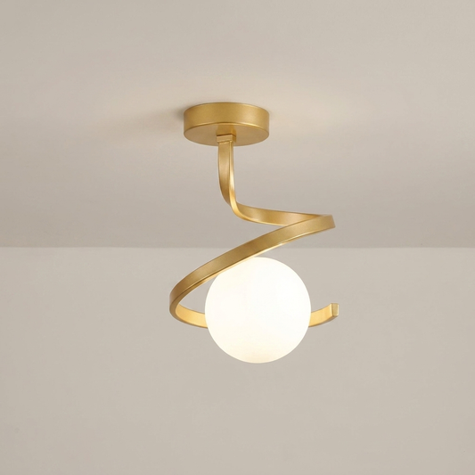 Lampa sufitowa szklany klosz kulowy