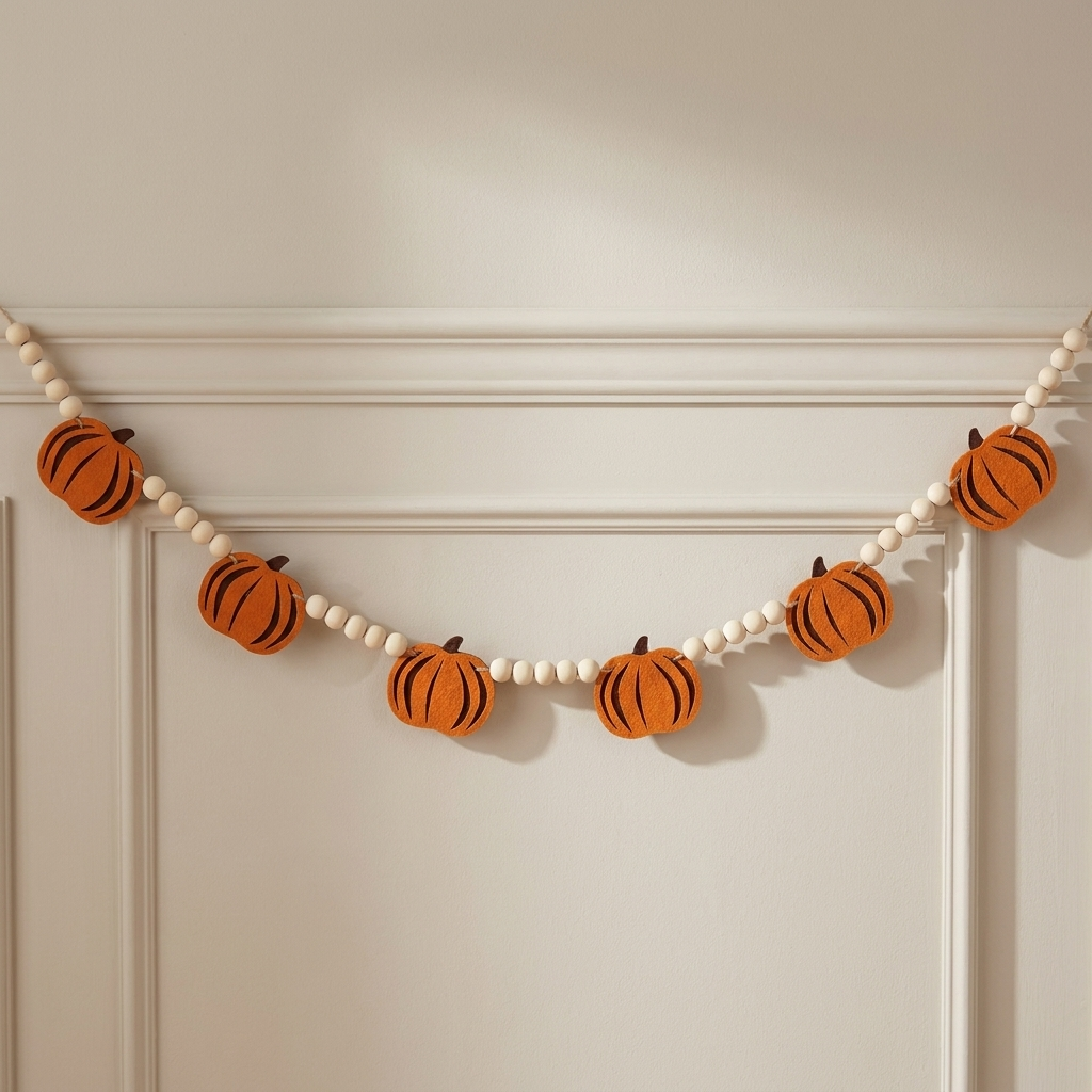 Guirlande de citrouilles en feutrine