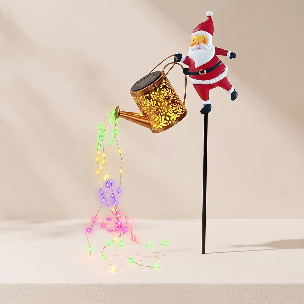 Lampe solaire de jardin Père Noël