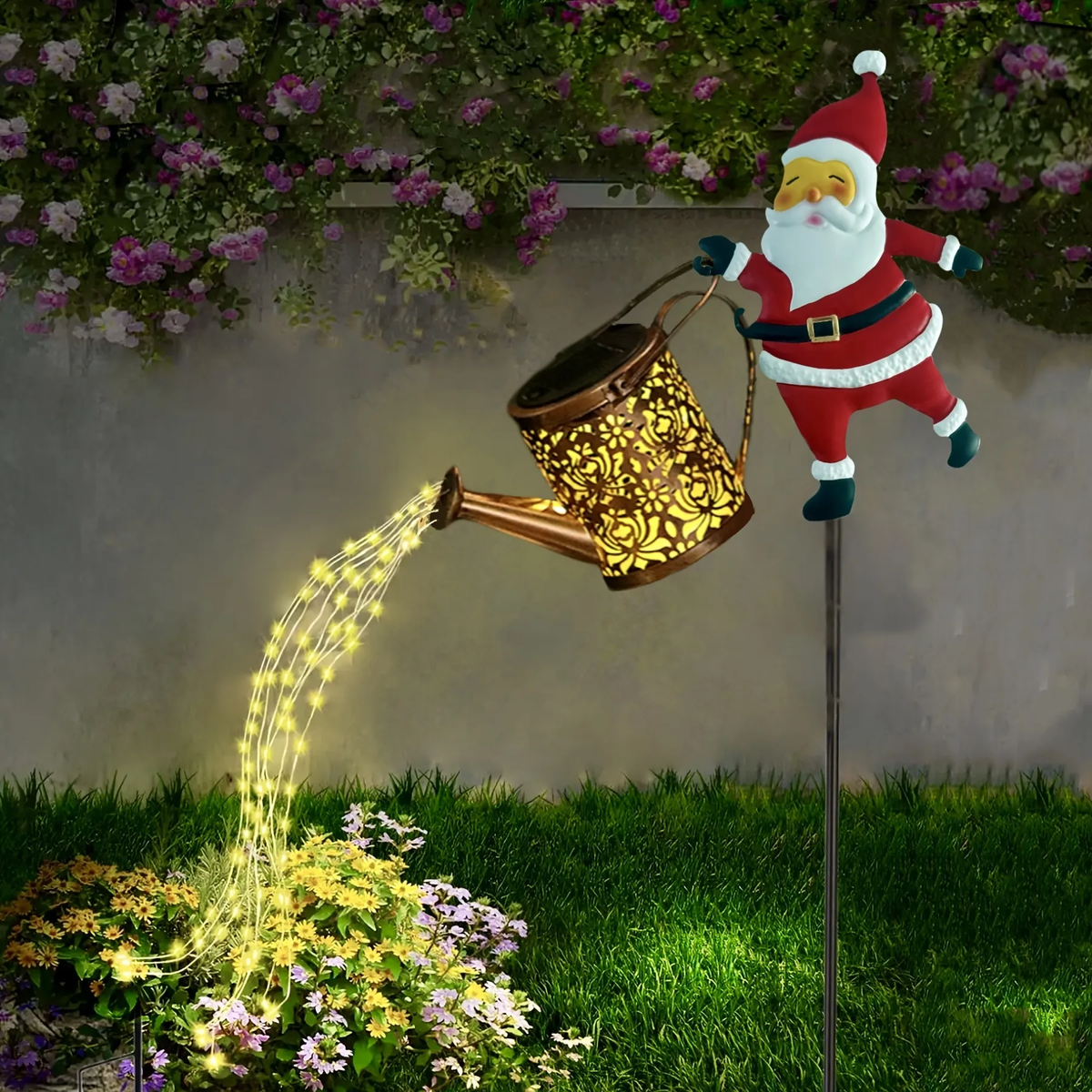Lampe solaire de jardin Père Noël