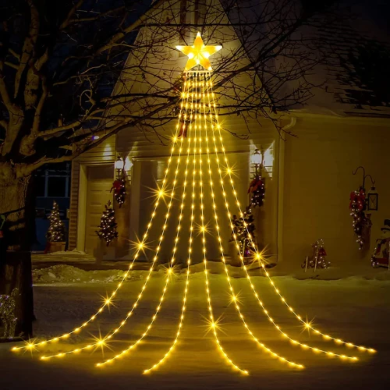 Cascading Christmas tree lights